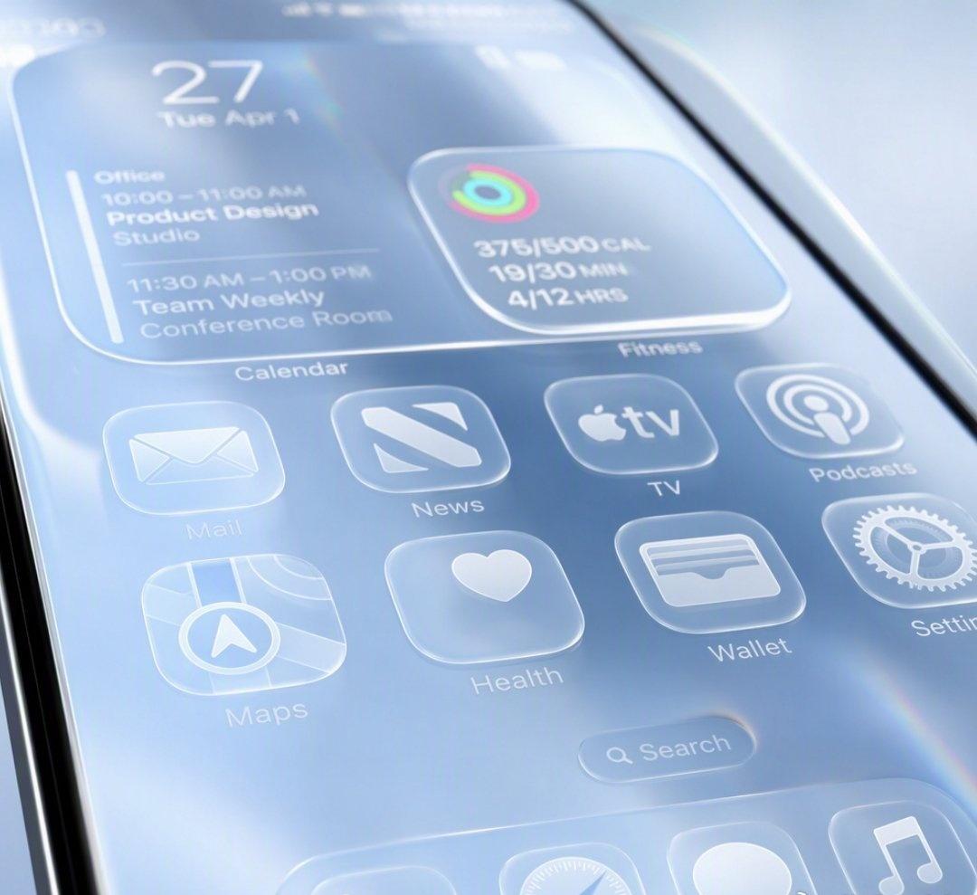 iOS 27这个液态玻璃界面刚出来时确实挺炸裂的，那种通透感和流动的光影效果，第