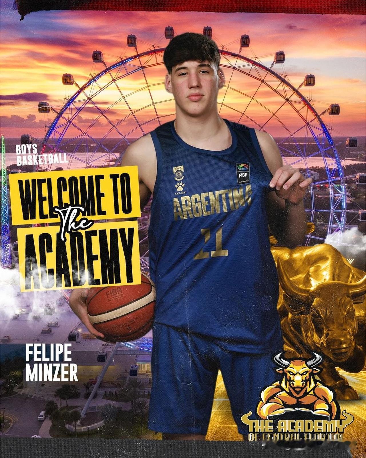 阿根廷侧翼Felipe Minzer离开西班牙前往美国发展，高中就读于佛罗里达州