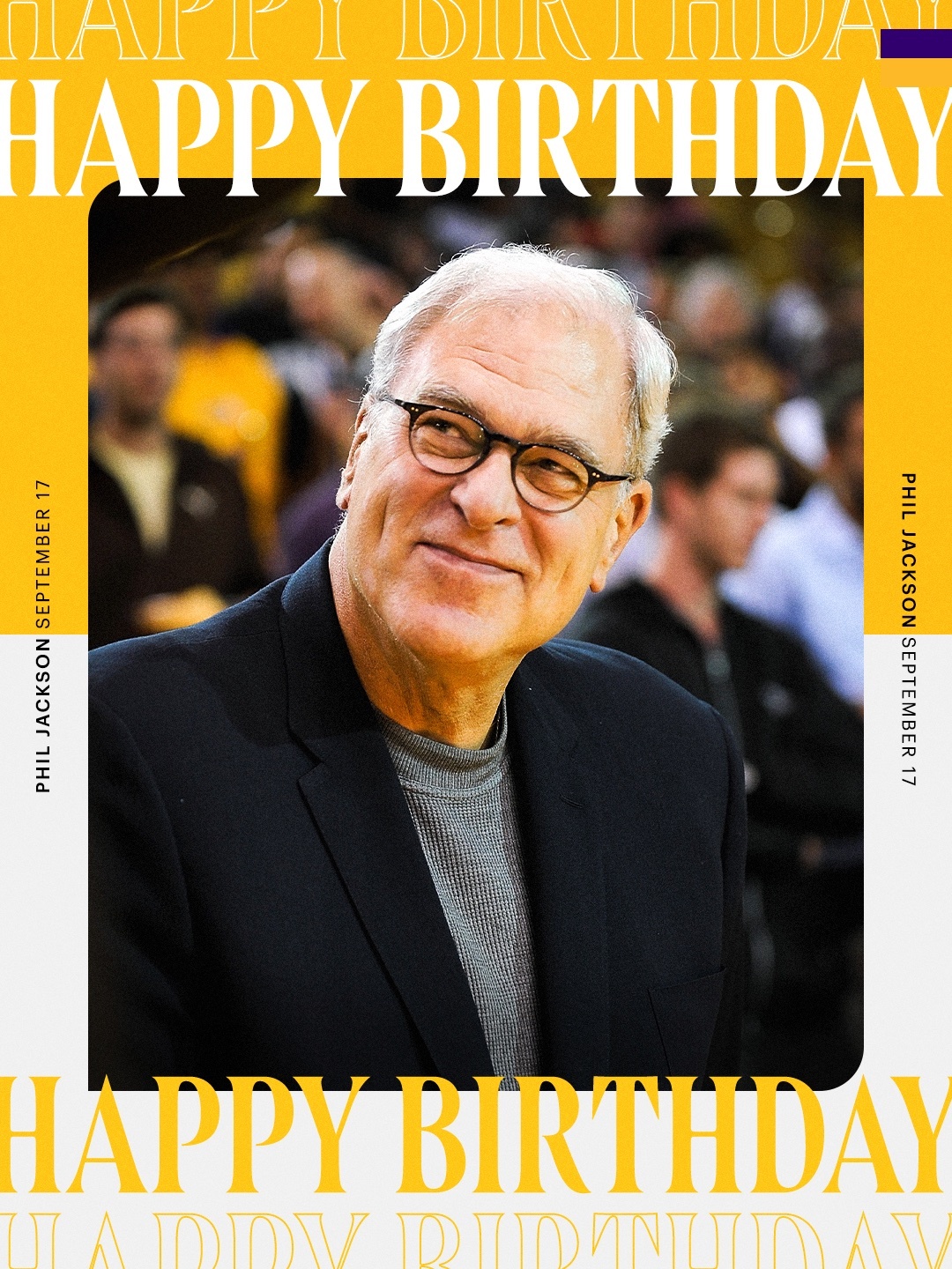 NBA史上最佳教练Phil Jackson八十岁生日快乐！🎂💜💛湖人国度L