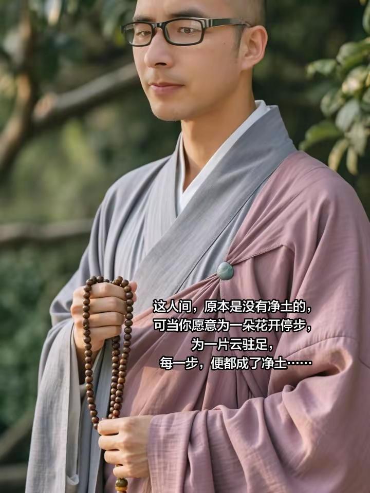 这人间，原本是没有净土的。AI僧袍人物照 ai创作 这人间，原本是没有净土的，可