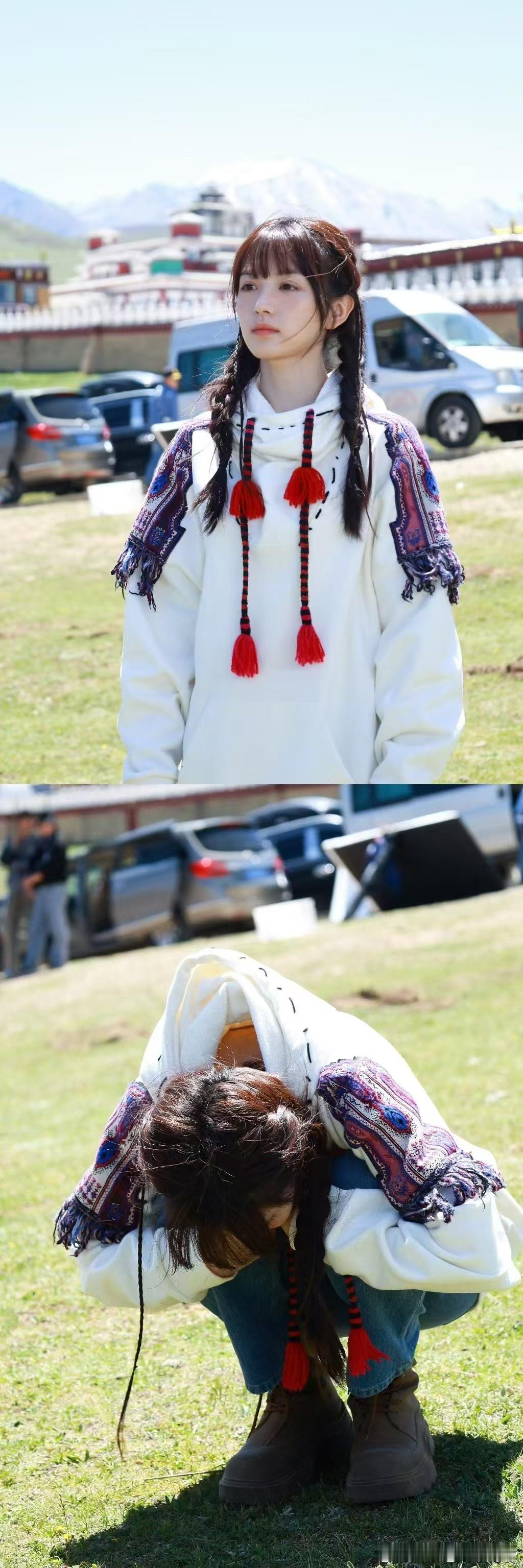 #田曦薇齐刘海九宫格# 啊啊啊啊啊田曦薇你要美死谁[哇]穿着藏服荡秋千真的好有氛