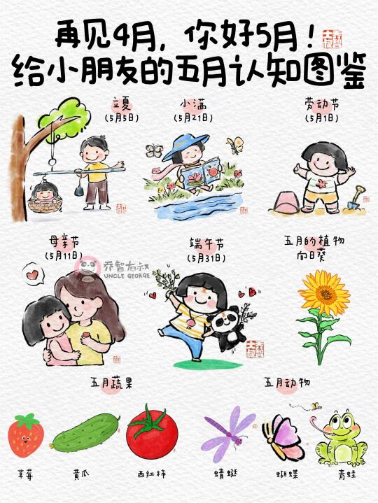 再见4月，你好5月！给小朋友的五月认知图鉴
