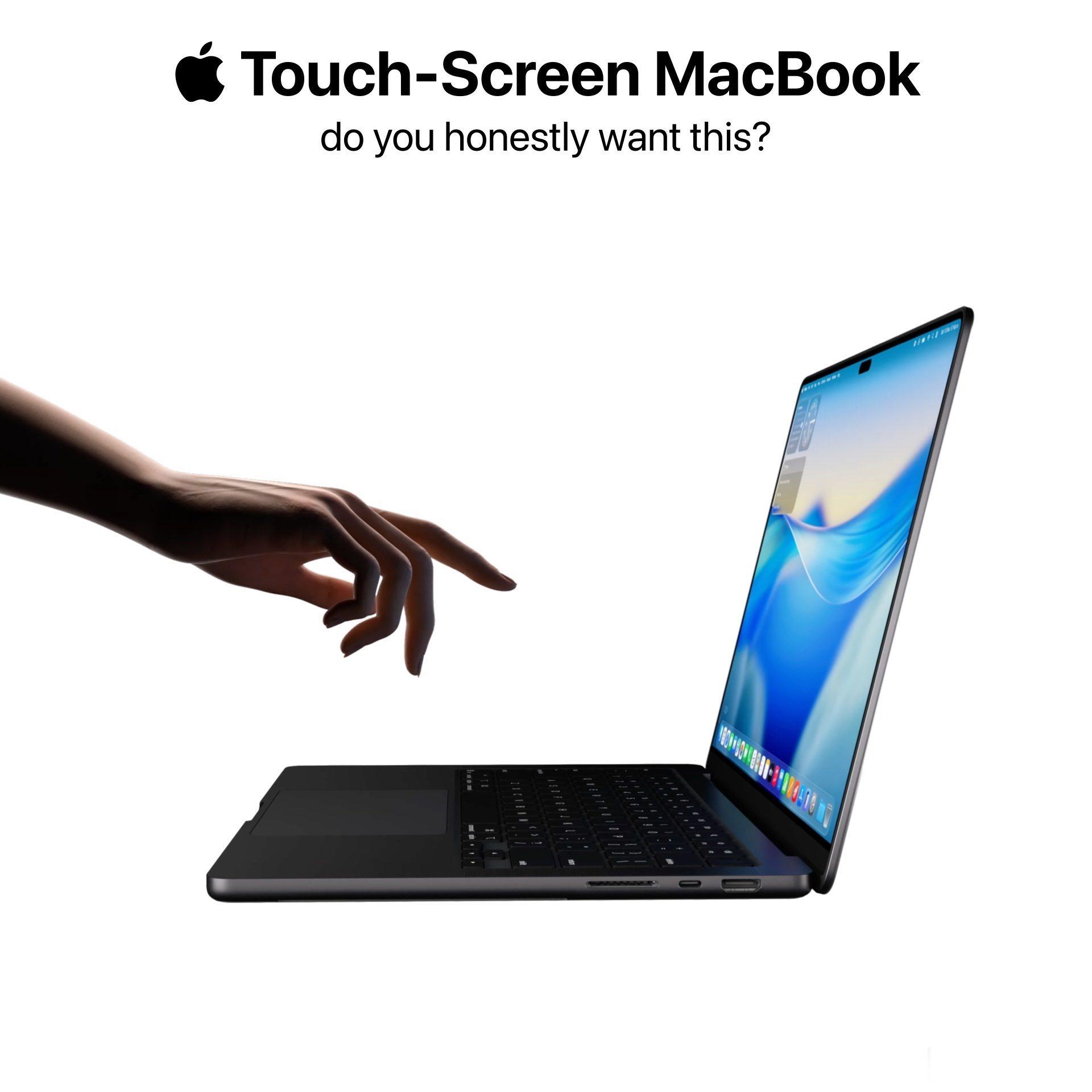 触控屏MacBook前瞻苹果正在研发一款触摸屏的MacBook，OLED屏幕，还