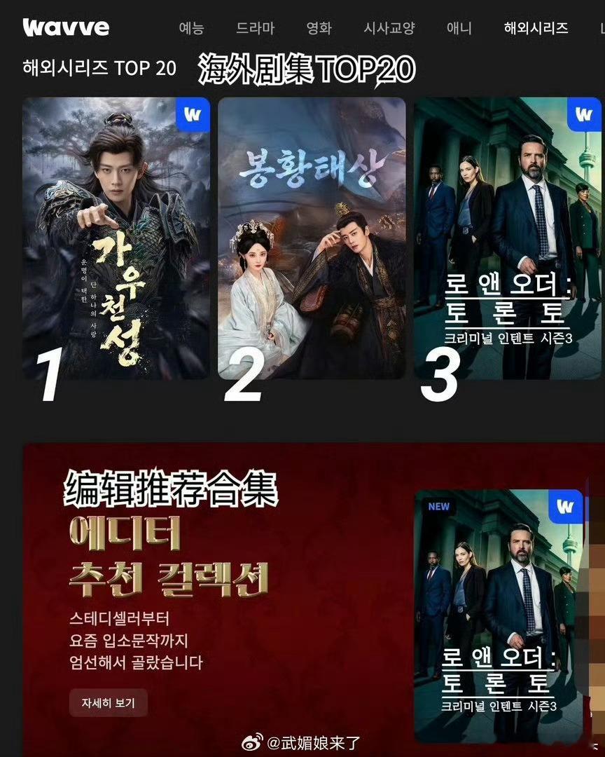 任嘉伦的剧备受海外观众喜爱由韩国三大广播公司KBS，MBC，SBS共同推出的韩国