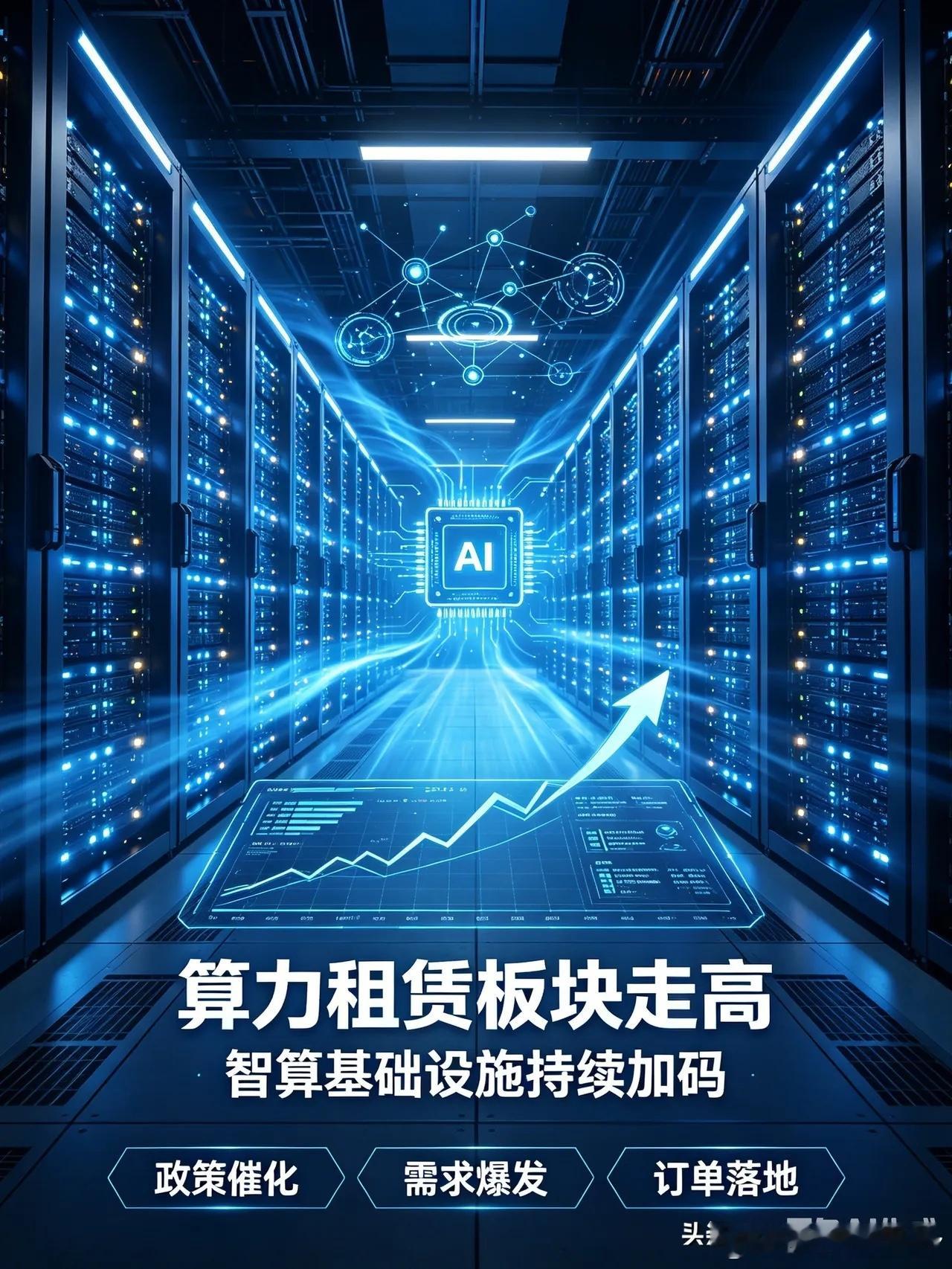 算力租赁板块再度走高，多重利好共振打开上行空间今日盘面算力租赁板块快速拉升，多只