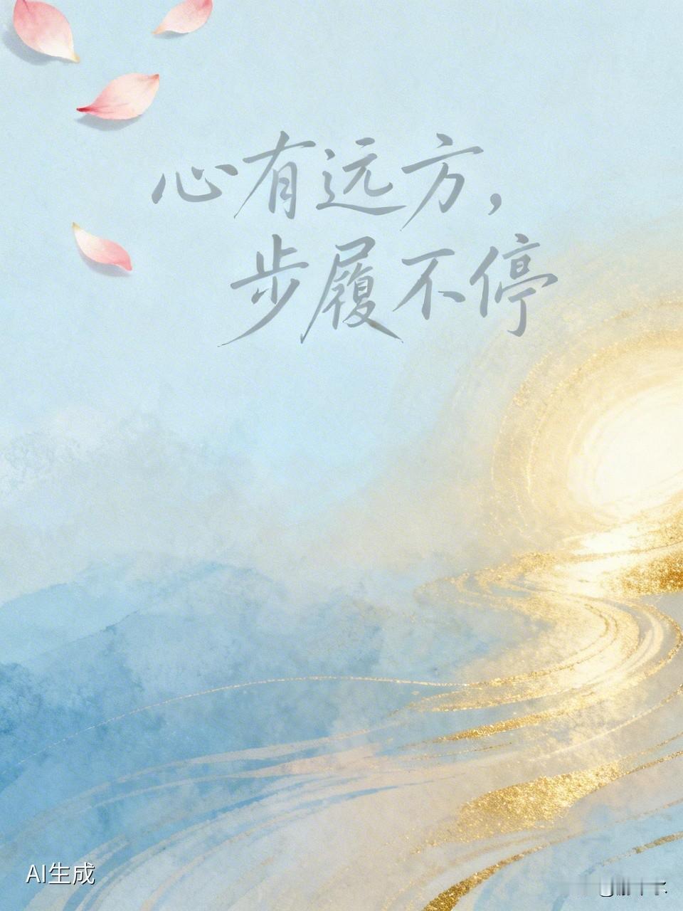 说一句激励自己前行的话心有远方，步履不停