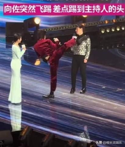 炸锅！向佐即兴飞踢、险伤主持人，百克力0.01秒惊魂化解🔥
 向佐，中国香港功