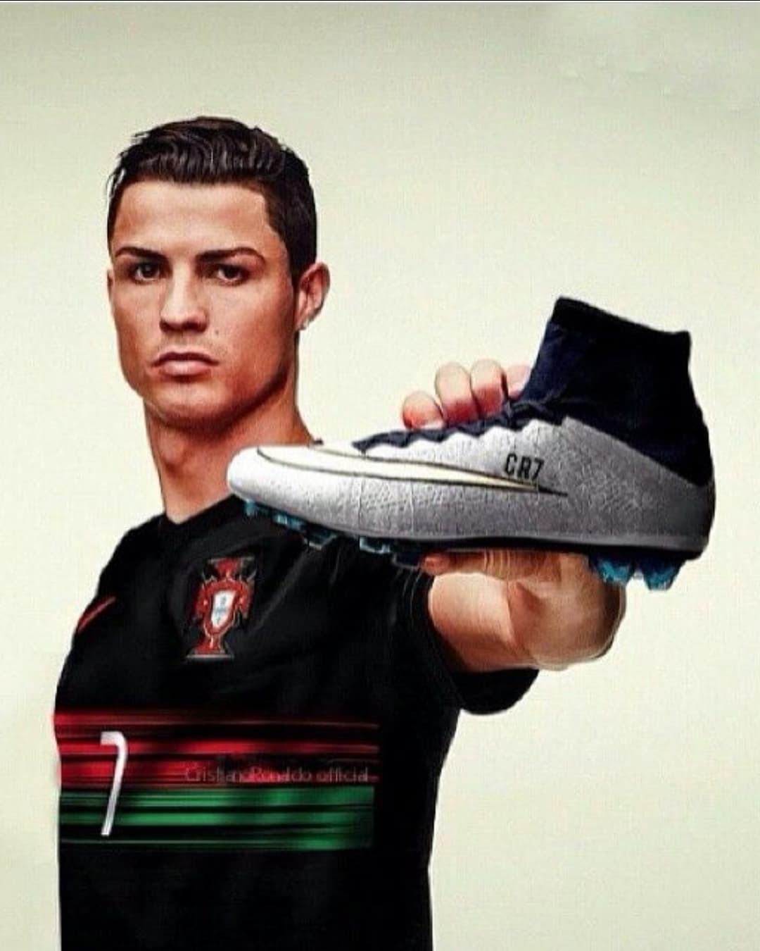 C罗[超话]  c罗  CR7战靴黑白元素主导的色系球鞋金球奖这双好帅 