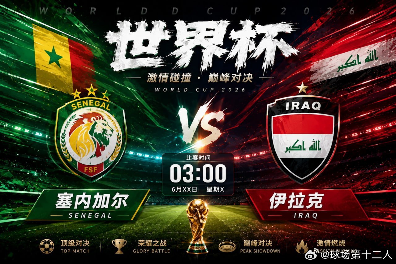⚽️ 世界杯 03:00🇸🇳 塞内加尔 🆚 伊拉克 🇮🇶真正的世界杯，