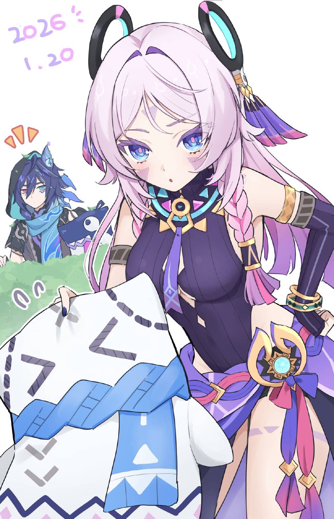 茜特菈莉、欧洛伦——原神——画师: ウラ，网页链接