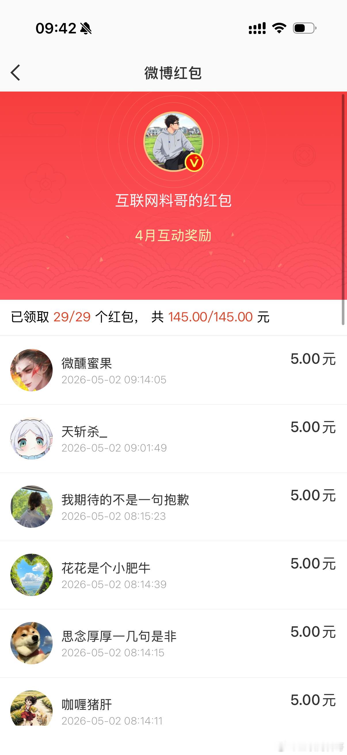 4月互动发钱第二波！互动榜21-50名，每人5元现金奖励！ 
