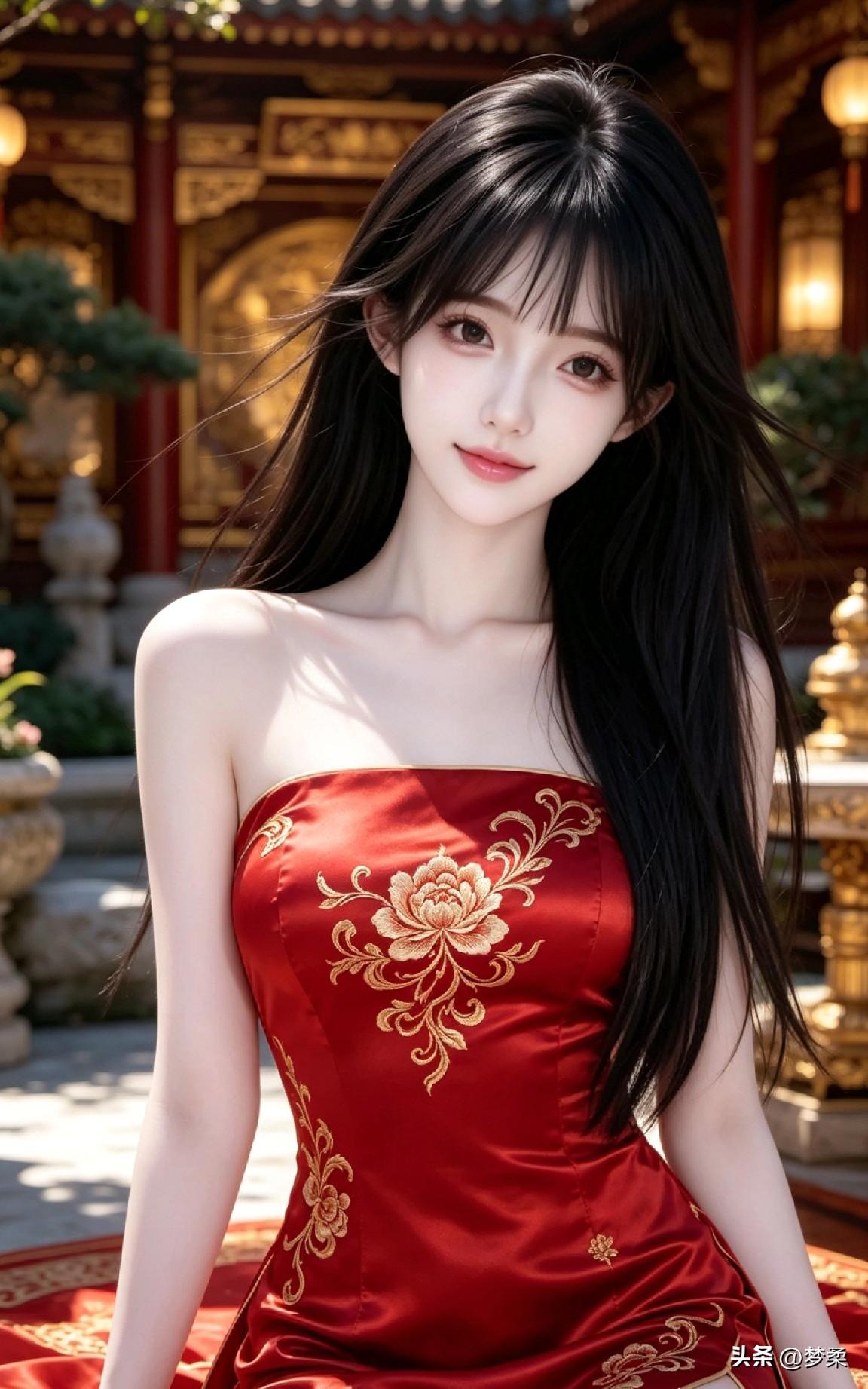 红衣美人，古风古韵，惊艳了时光