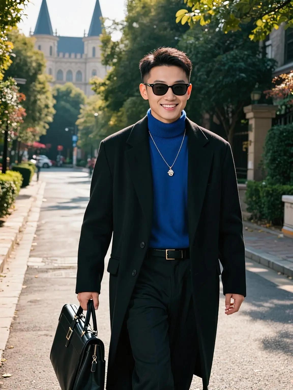 AI优雅街拍 ai创作 帅气西服男