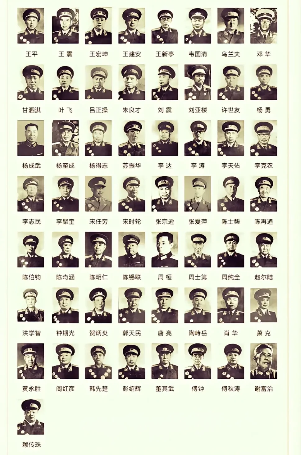 1955年开国将帅中，哪些人创下了历史唯一