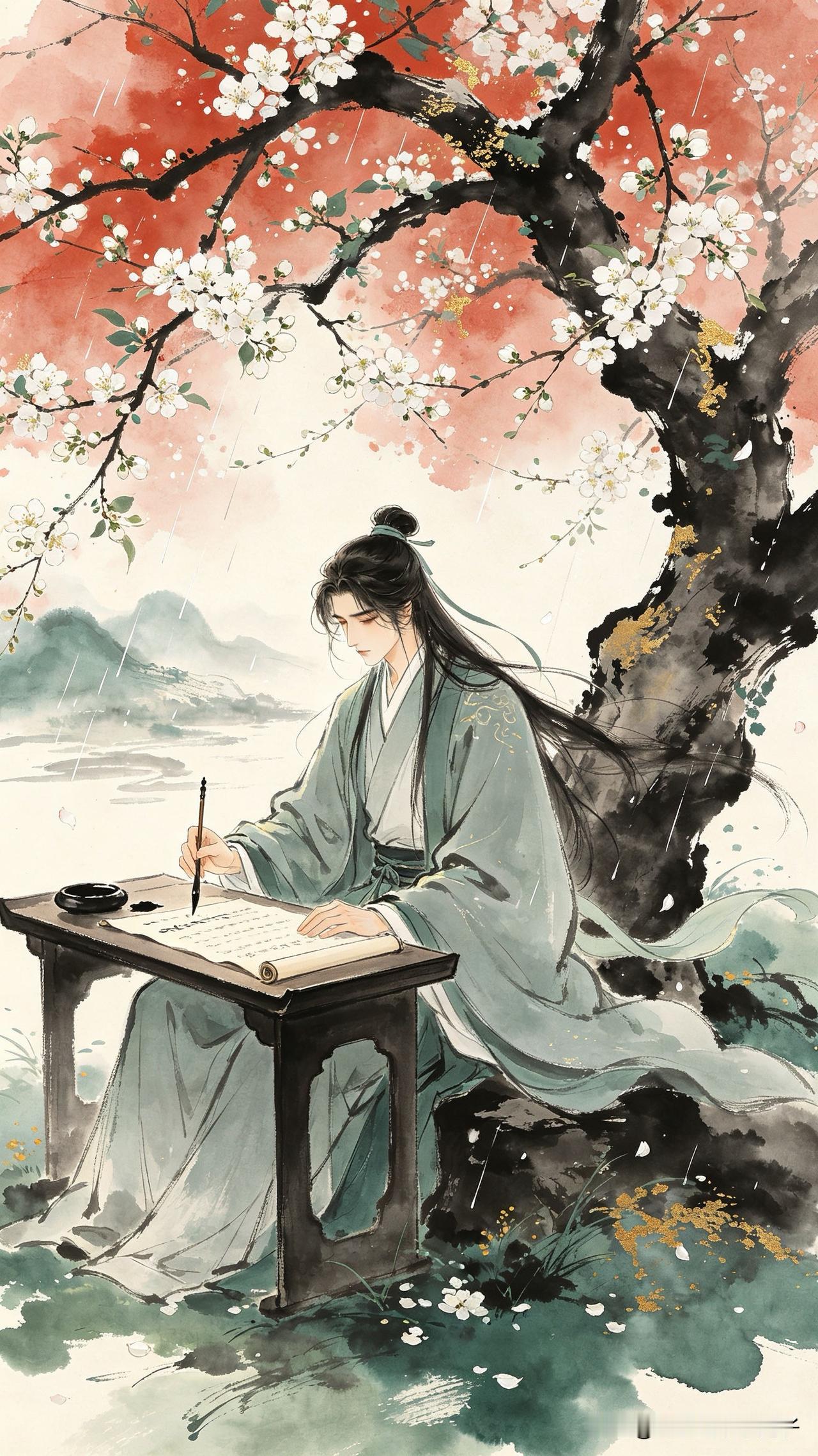 欲写相思总不成，
素弦尘满断肠声。
东风吹尽梨花雨，
    
…………请师友续