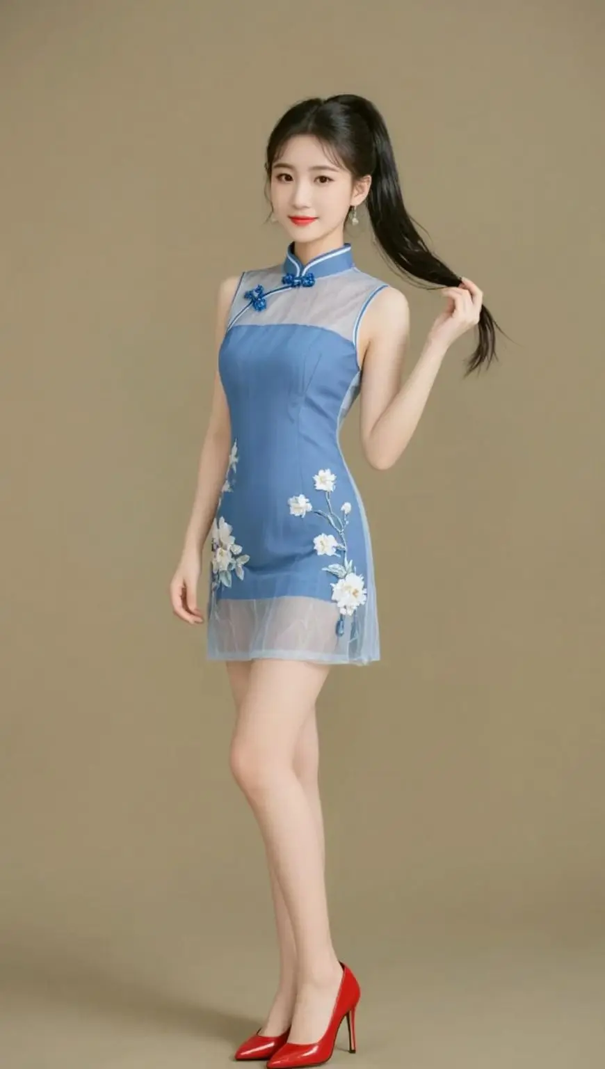 AI蓝旗袍写真 随变ai随便玩