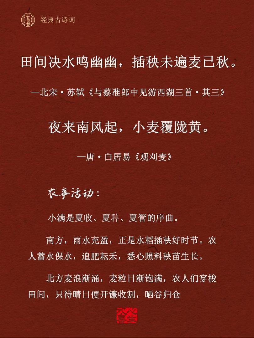 古诗词里的节气-小满小满未满，便是圆满 