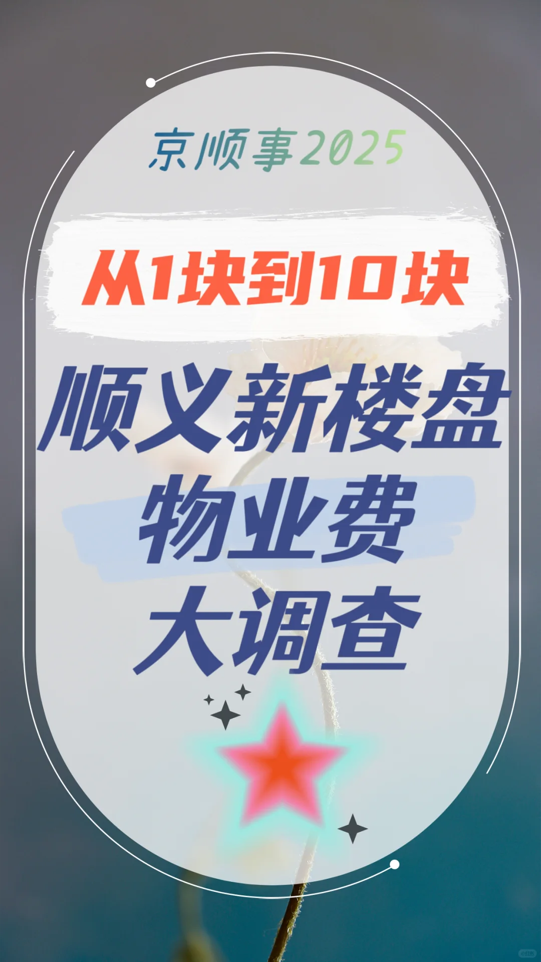 顺义新小区物业费大调查2025