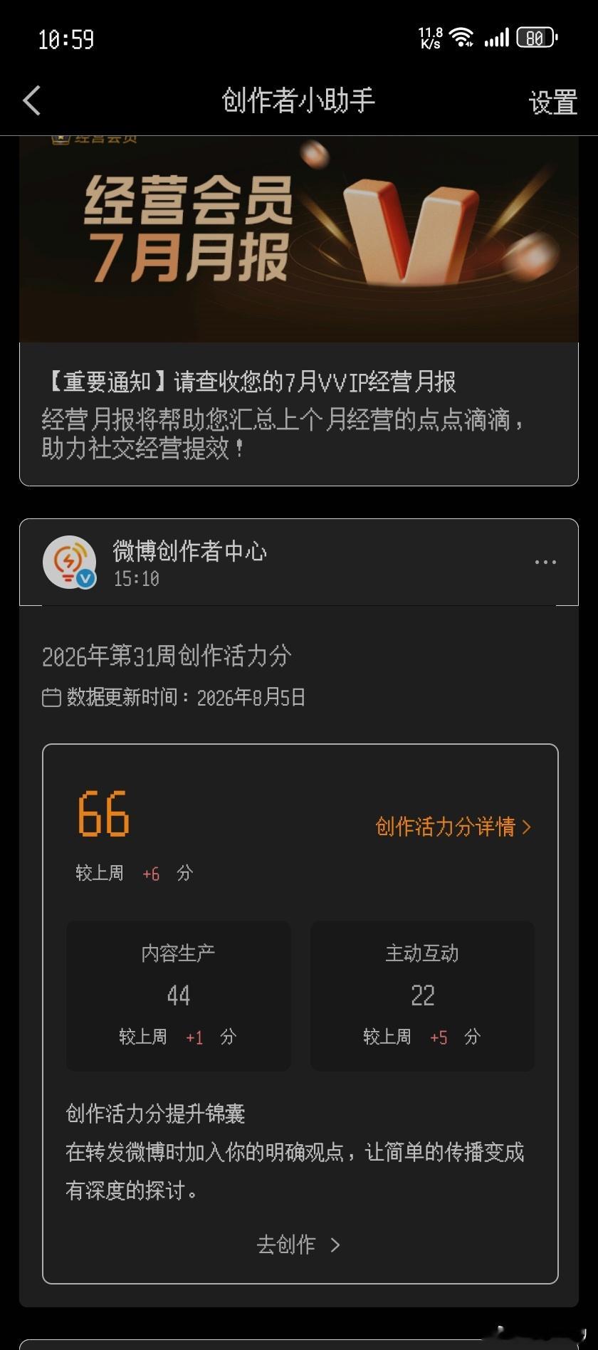 我能有66的创作分我都谢天谢地了 我最高的一次了