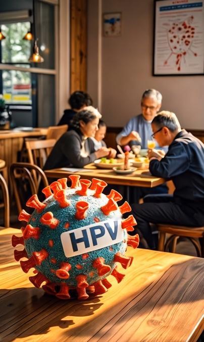 HPV 病毒的传播问题一直备受关注。有网友问，如果餐厅里曾有 HPV 患者就餐，