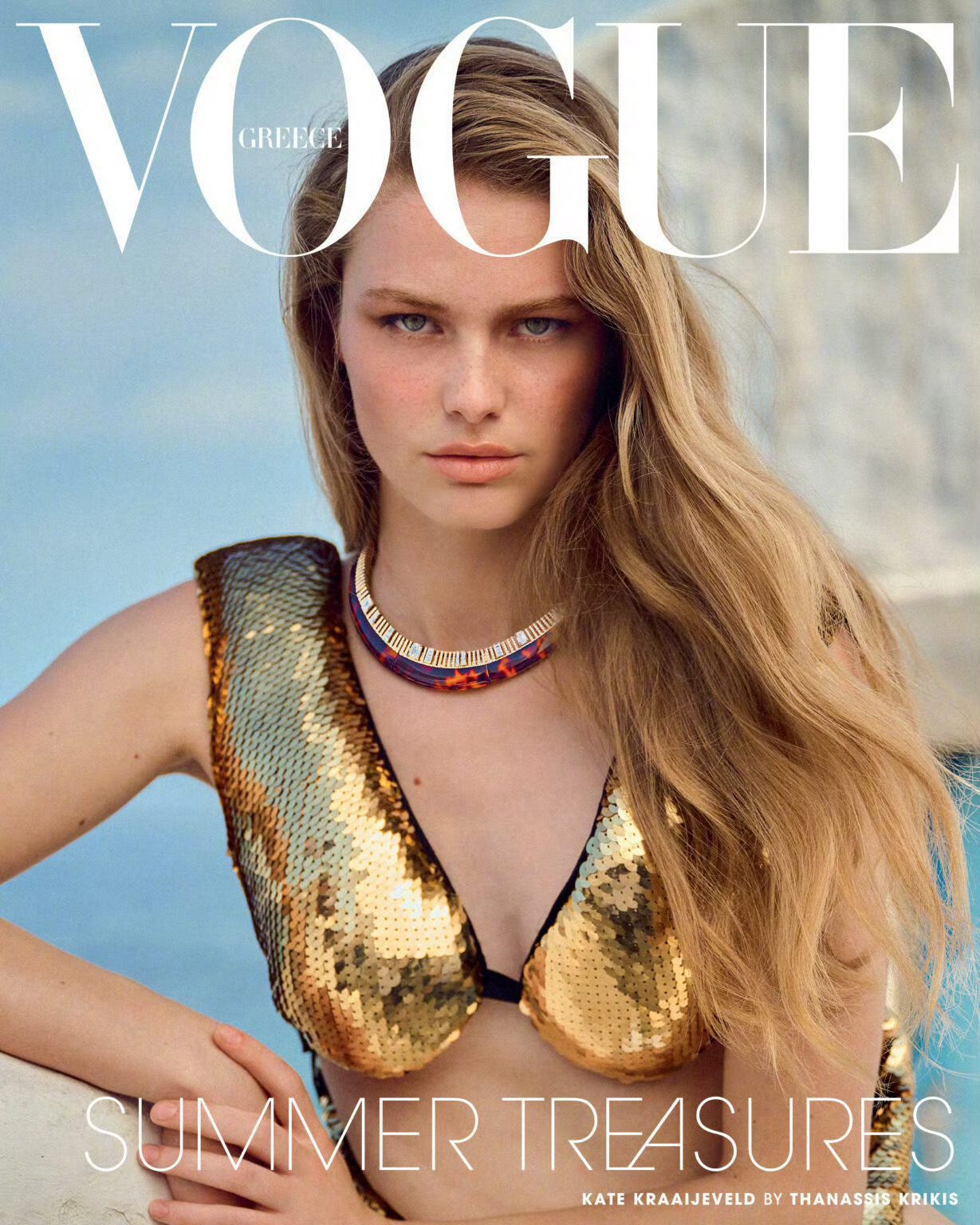 Vogue Greece七月刊，海风裹挟柔光，Kate演绎夏日明媚，大片自带松弛