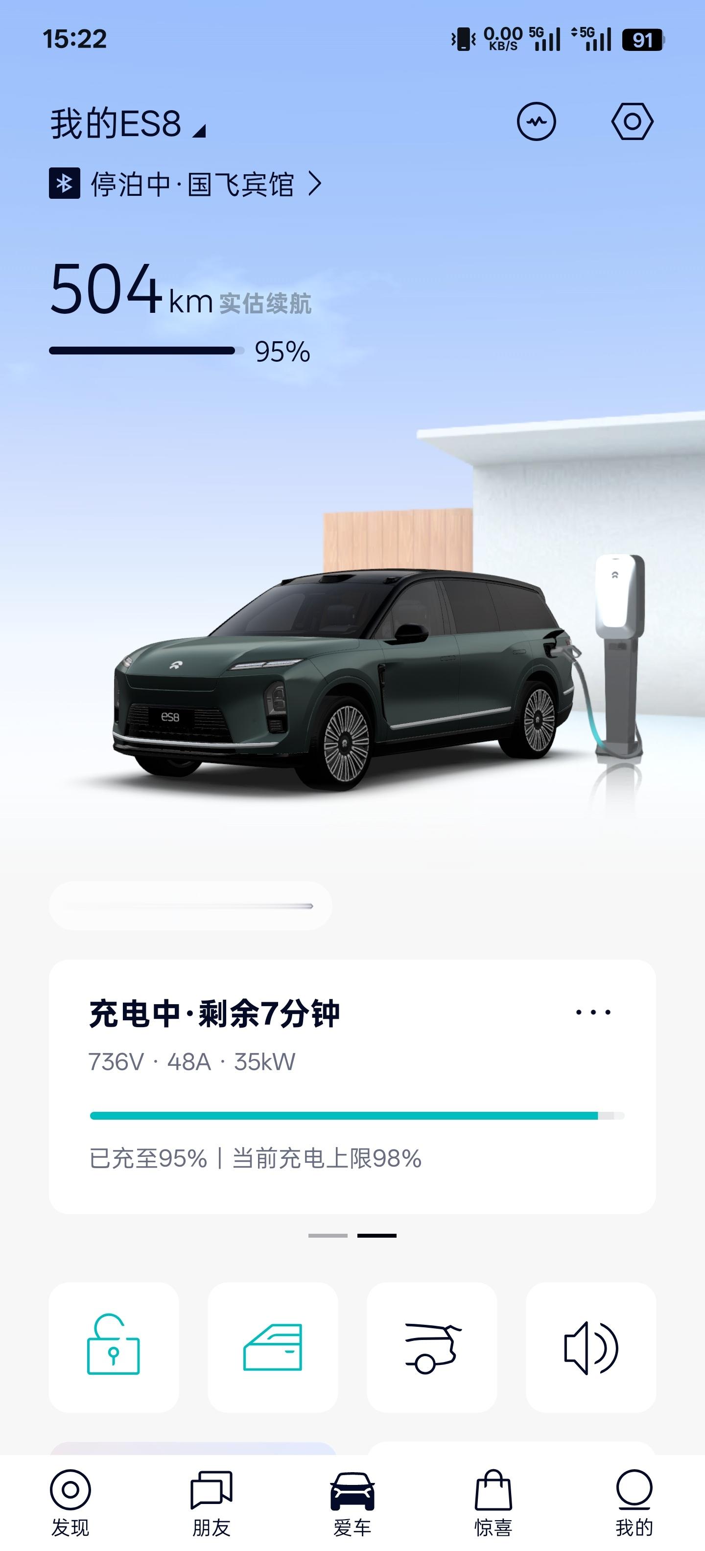 对于ES8而言，按这几天的使用强度所估算的能耗，这续航我很满意了(实估续航)，这
