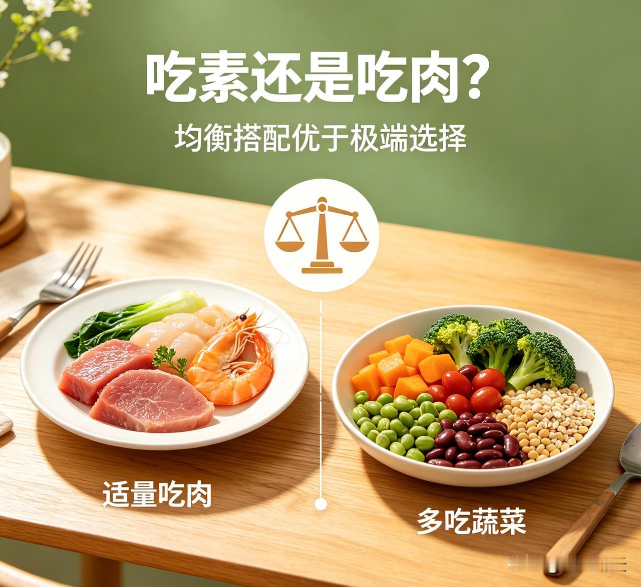 你觉得吃肉还是吃素哪个更好？

 吃素还是吃肉，没有绝对谁更健康，均衡搭配才是王