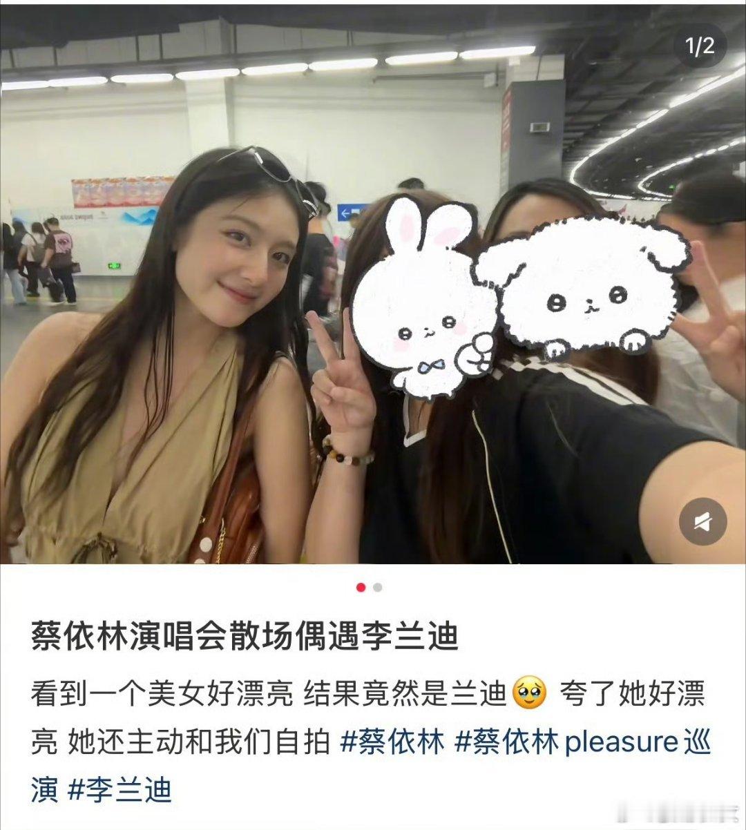 李兰迪去蔡依林演唱会李兰迪是真的接地气，散场混在人堆里也没架子，笑眯眯地凑过来合