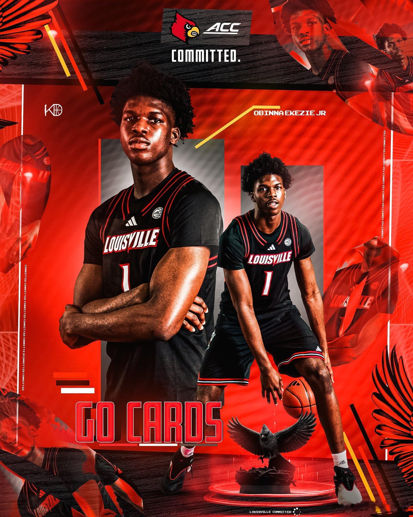 NCAA 27届top5五星内线Obinna Ekezie Jr.承诺路易斯维尔