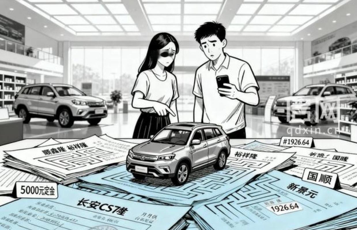 广东深圳，一女子和丈夫购买了一辆长安CS75燃油车，他们交完定金才发现，卖车的公