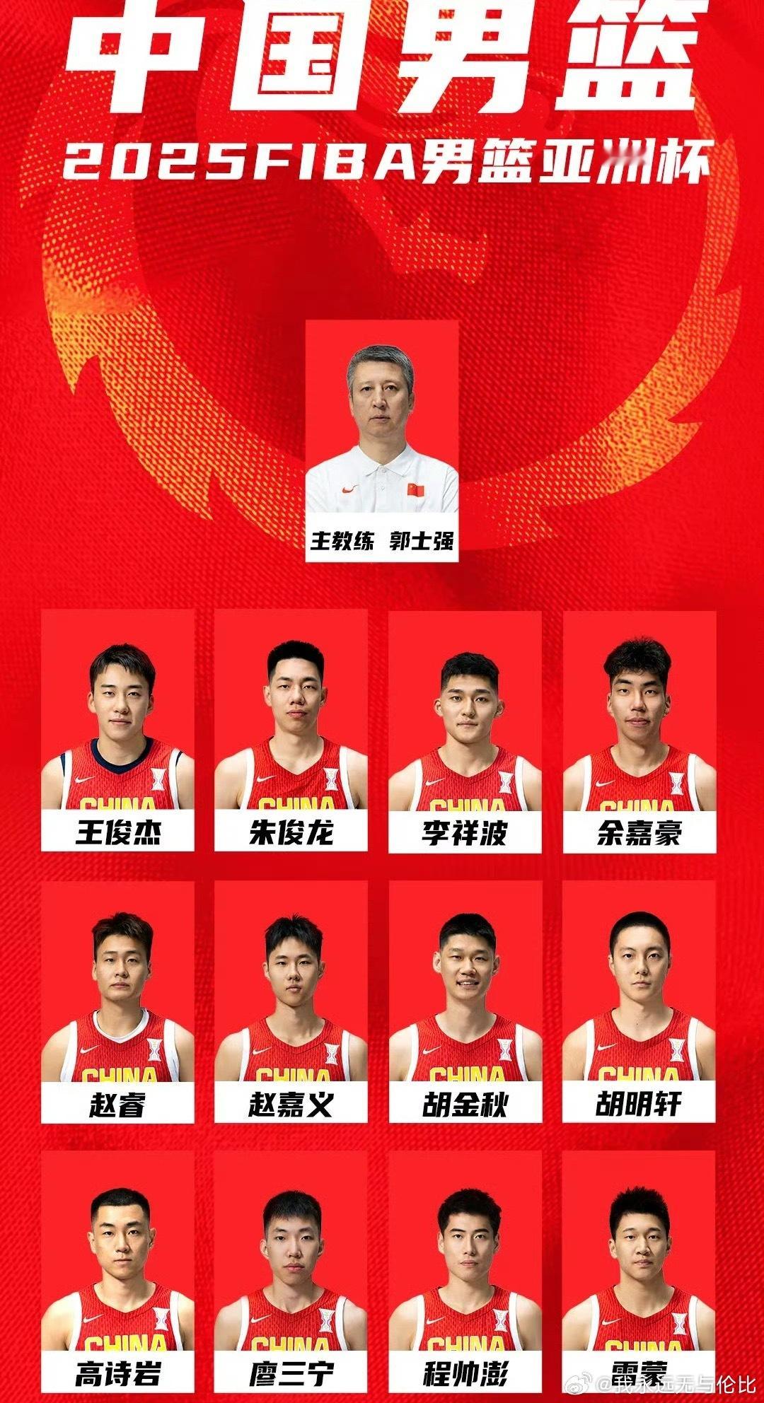 2025男篮亚洲杯中国男篮名单，您觉得能中国男篮能取得什么成绩[并不简单]欢迎投
