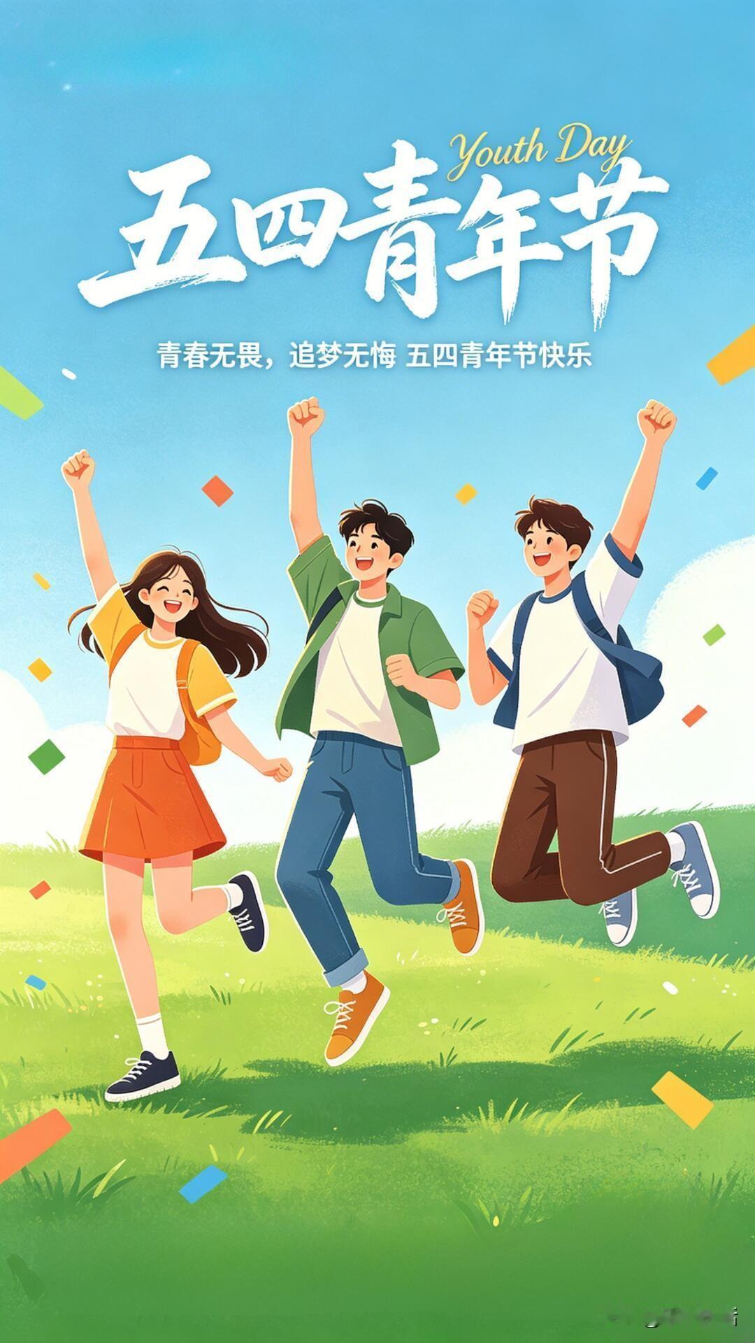 旭日东升🌅，清风拂面🍃
五四青年节，愿我们心态常年轻，
笑容常明媚，不被岁月