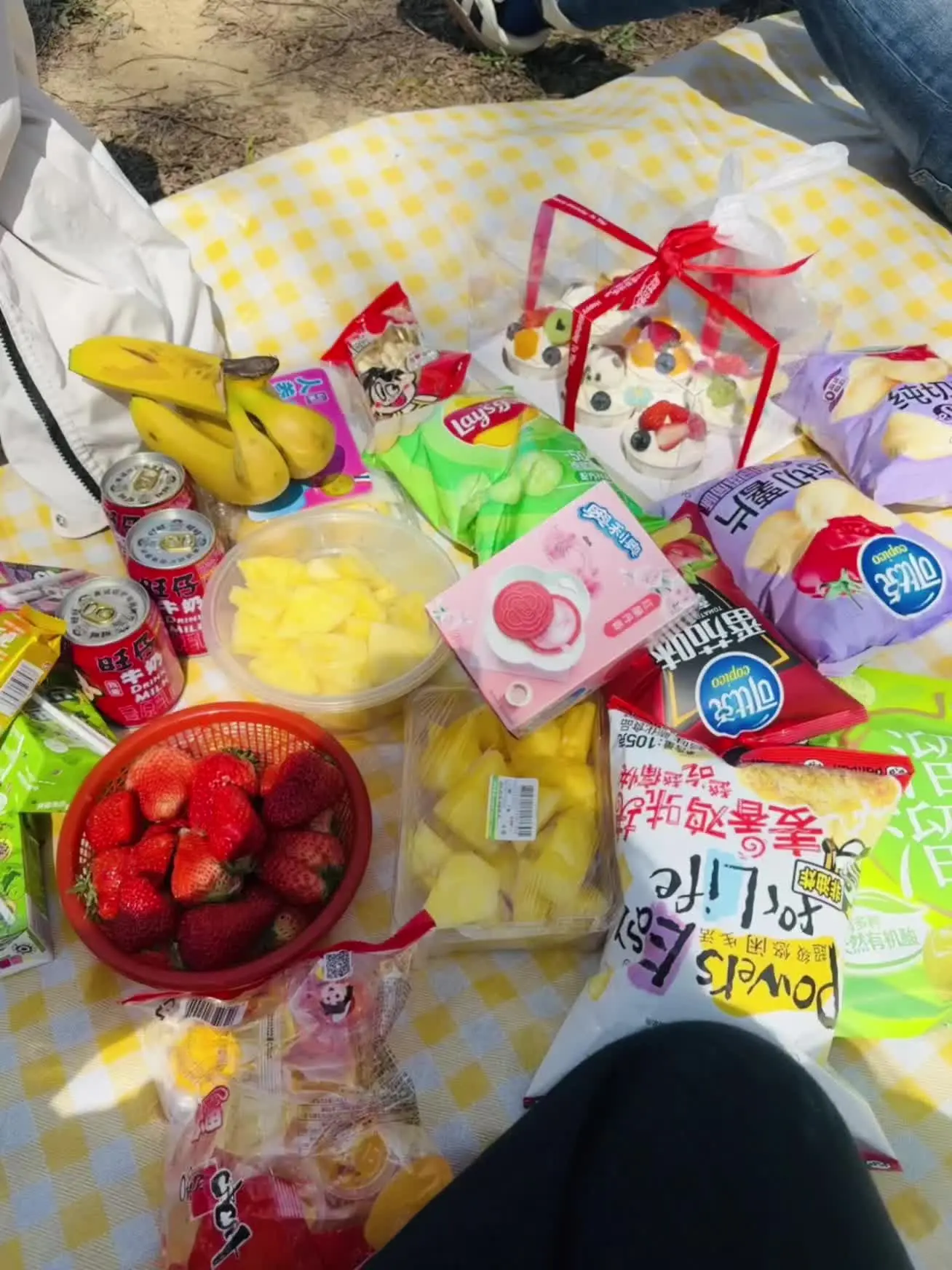 舒服的天气 野餐和老友 乐趣十足