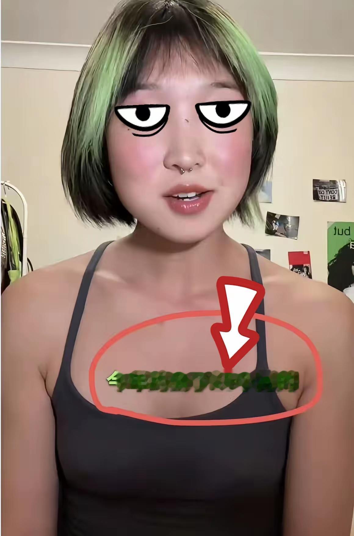 牢A的话含金量真是越来越高！
​一位绿头发、打着鼻钉的英国女留学生在社交媒体上沾
