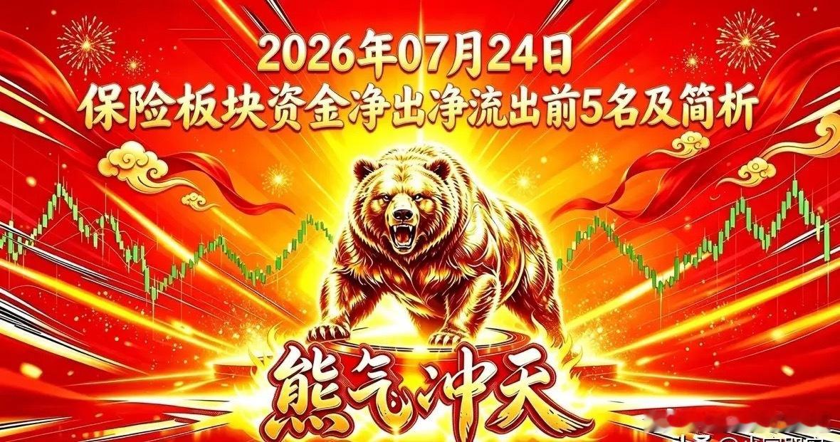 2026年07月24日 保险板块资金净流出前5名及简析股票名称：新华保险资金净流