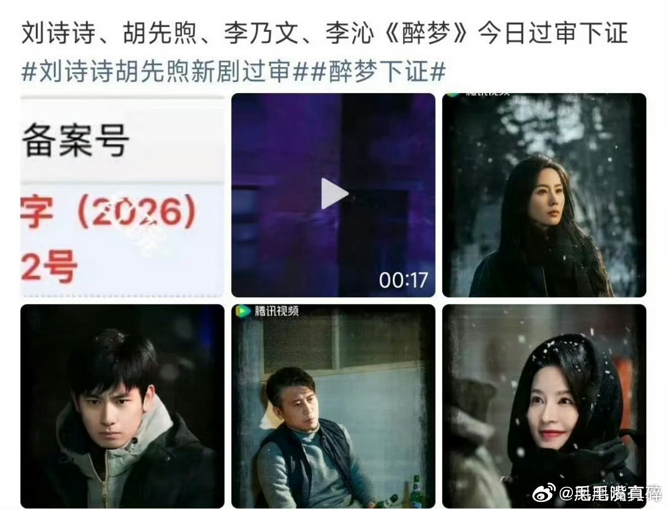刘诗诗醉梦下证了，要播出了，期待！ 