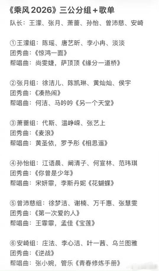 乘风2026三公淘汰四位姐姐《乘风2026》三公赛制将会淘汰四位姐姐，上半场是团