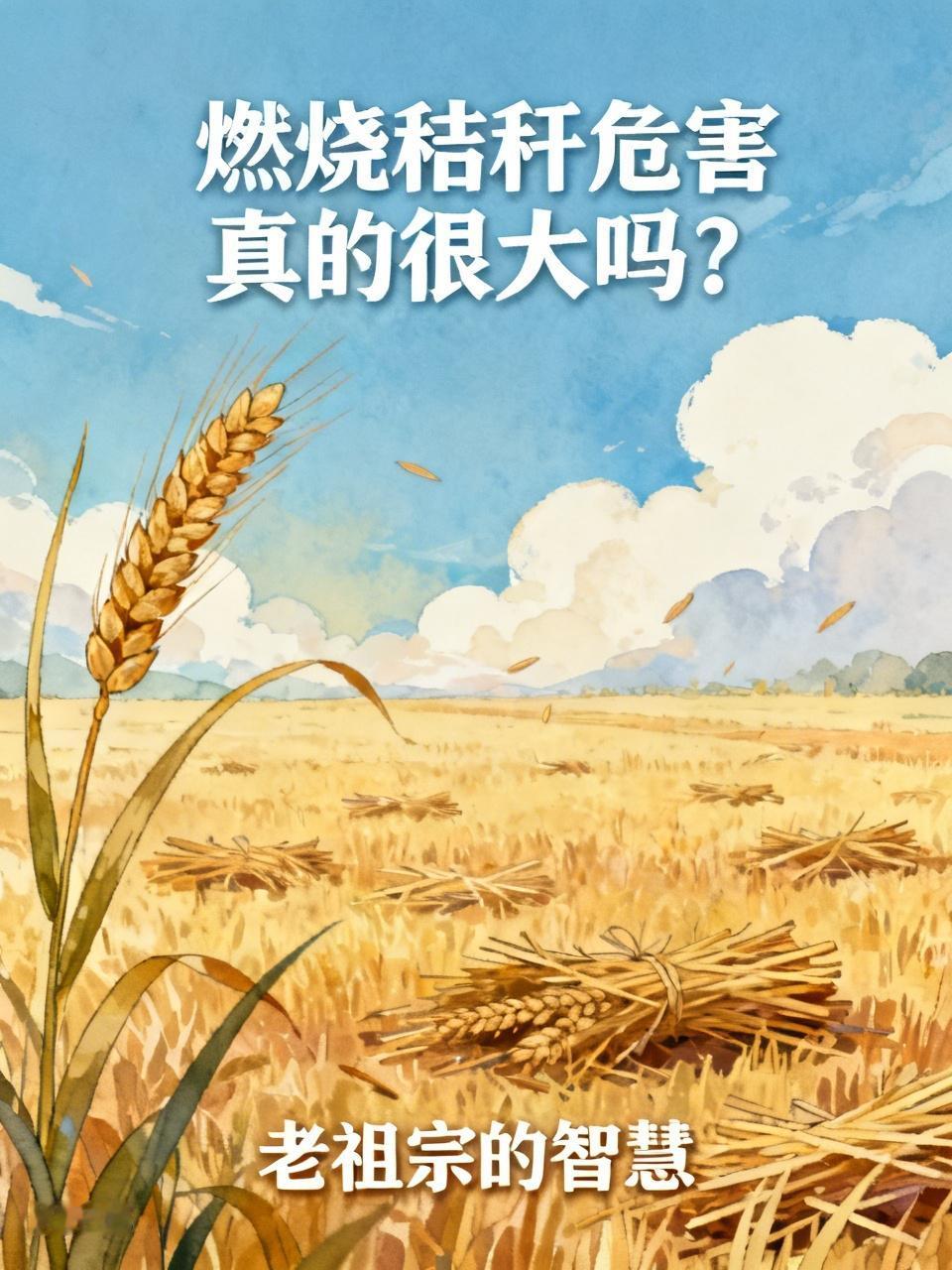 燃烧秸秆危害真的很大吗?老祖宗焚烧秸秆几千年，现在一些镰刀锄头都没拿过的砖家跳出