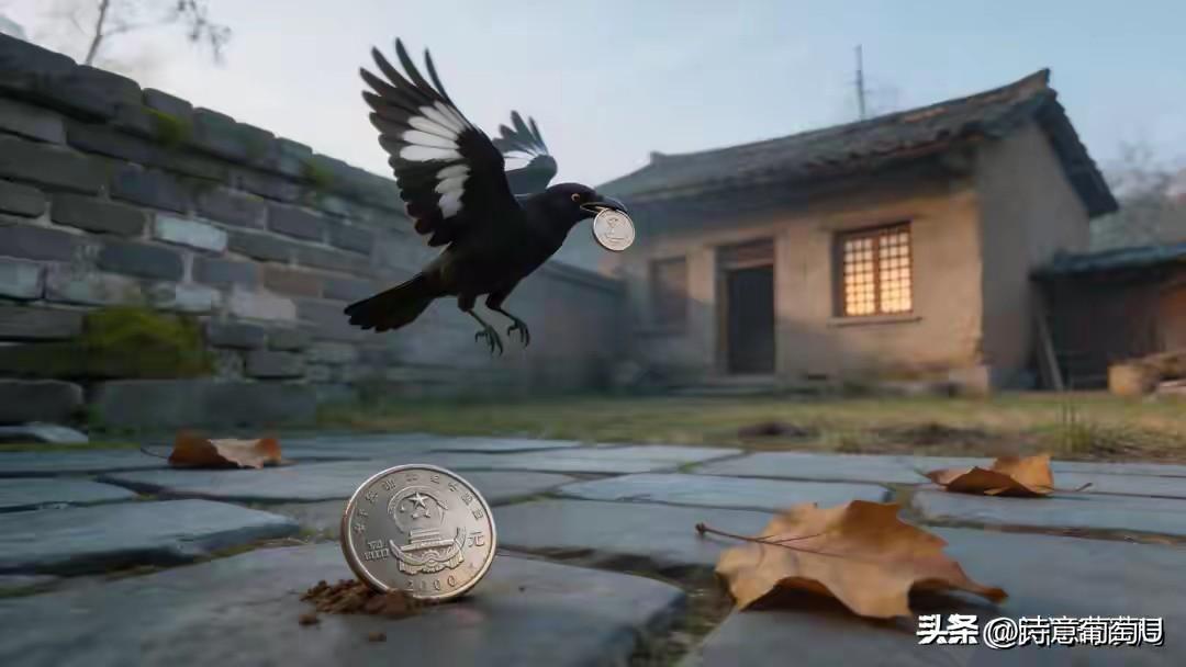 一只乌鸦整整一年天天叼着硬币丢进我家院子，邻居们都打趣说我这是要发大财了，可这背