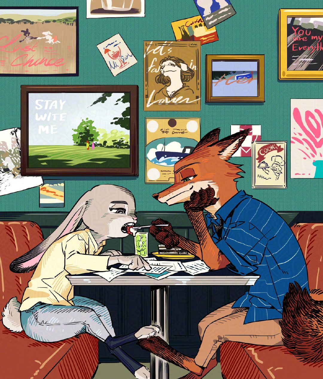 疯狂动物城  出来旅行的狐兔老夫妻