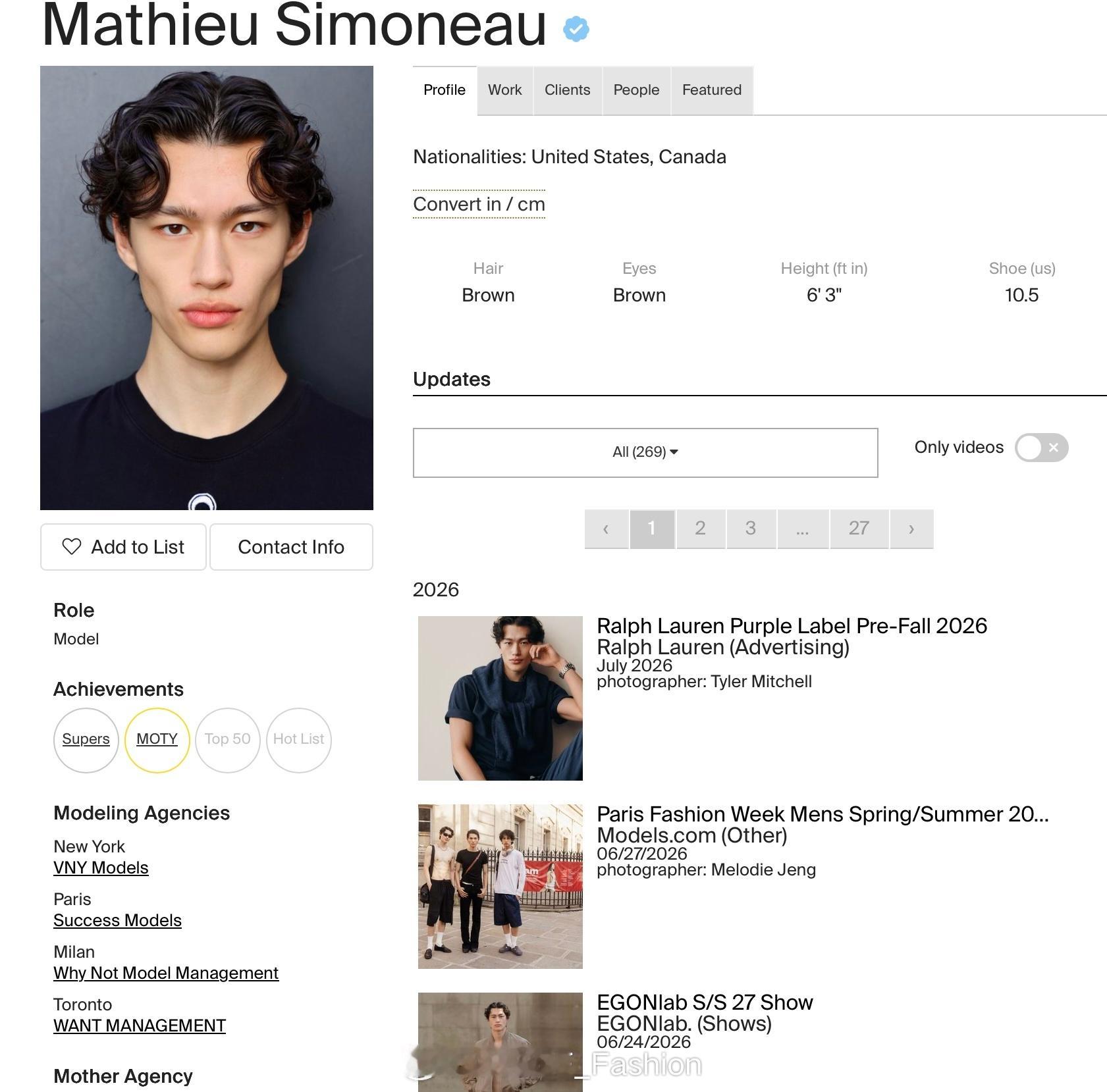 妈耶这个加拿大韩裔混血就上supermodel了…. 
