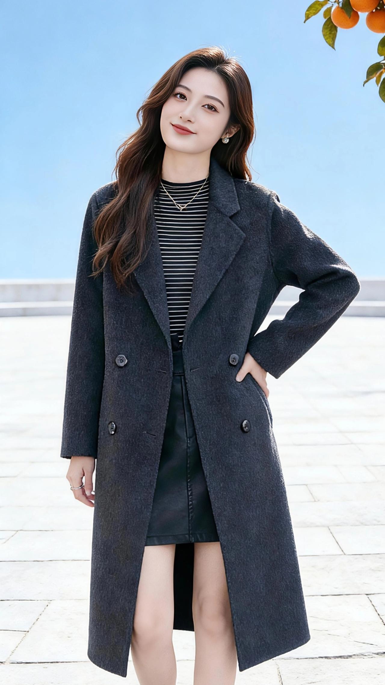 灰呢大衣里的橙光
 
风掠过天台的石砖，把灰呢大衣的下摆吹得轻轻扬起。
 
我站