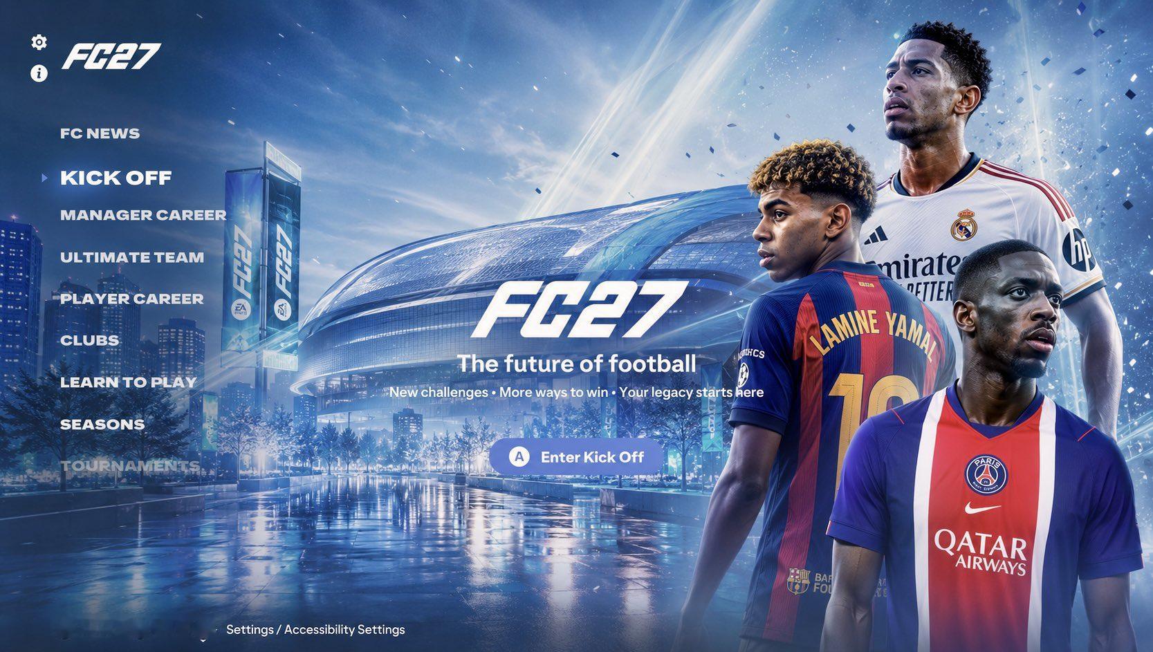 ✨《FC27》 概念UI菜单！！！easportsfcfc27
