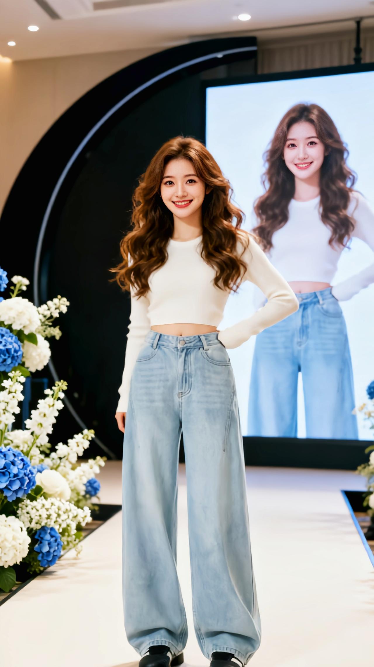 牛仔裤穿搭 牛仔裤yyds 美到发光 牛仔裤 直筒显瘦秀场同款长裤