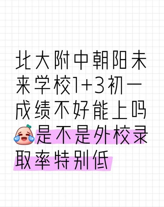 北大附中朝阳未来学校1+3初一成绩不好能上吗[笑哭]是不是外校录取率特别低
择校