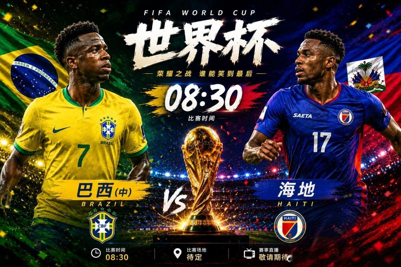 世界杯小组赛🇧🇷 巴西vs海地  🇭🇹五星巴西迎来小组赛关键战，面对斗志