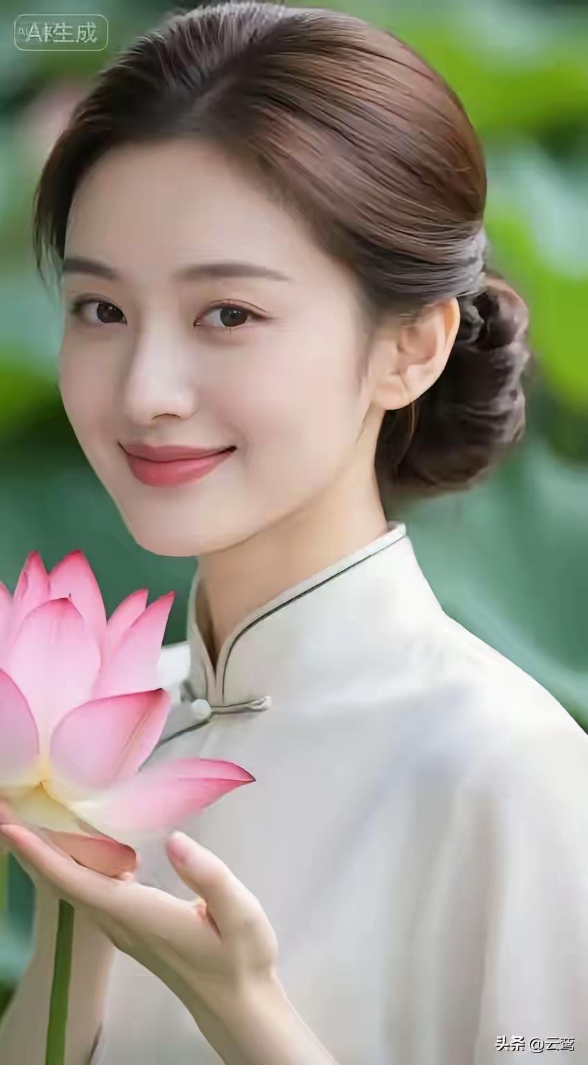 天净沙·美女赞
容颜胜似娇花，
鲜妍艳若云霞，
远看莲开并蒂佳。
近前凝望，
僧