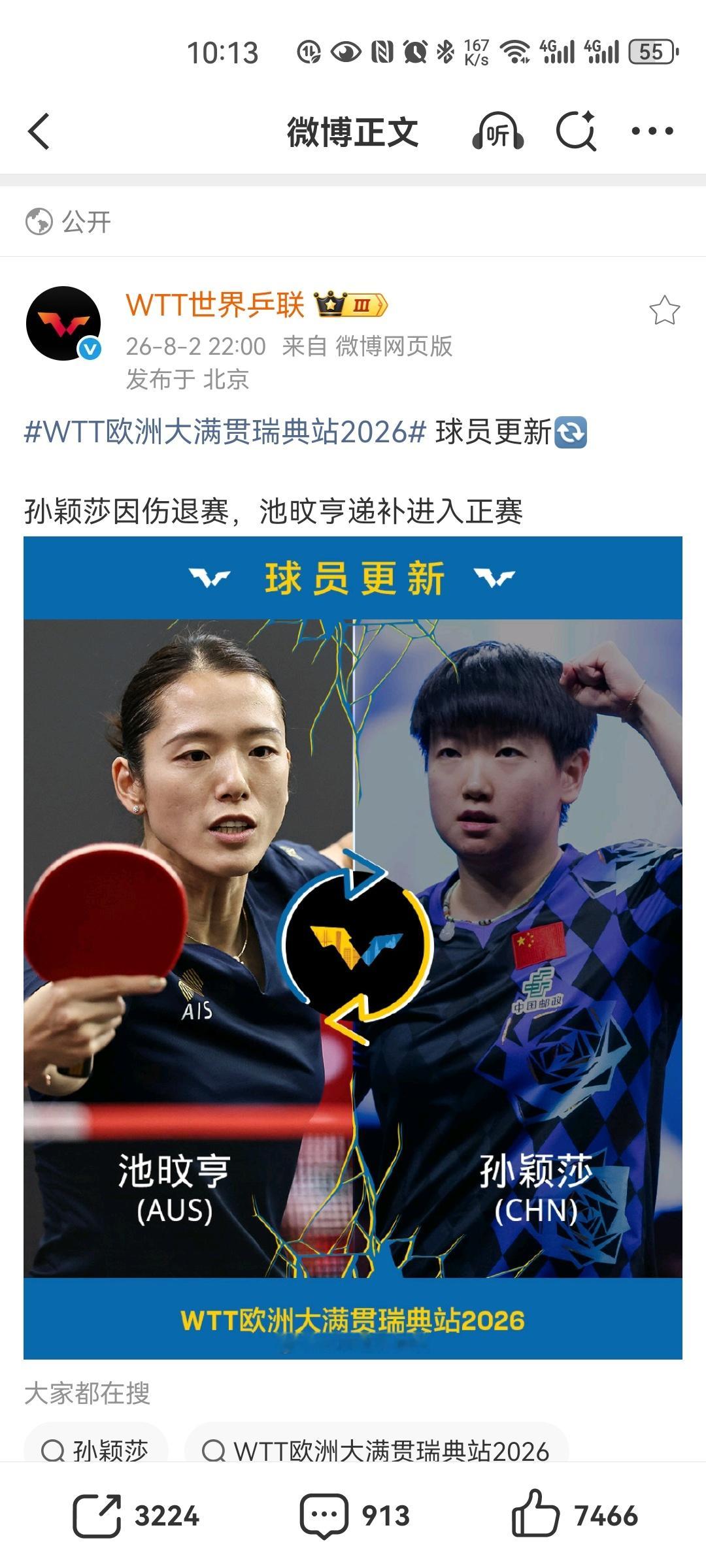 孙颖莎7个月内已2次伤退自洛杉矶奥运周期以来，国乒王牌孙颖莎多次【因兼项混双及不