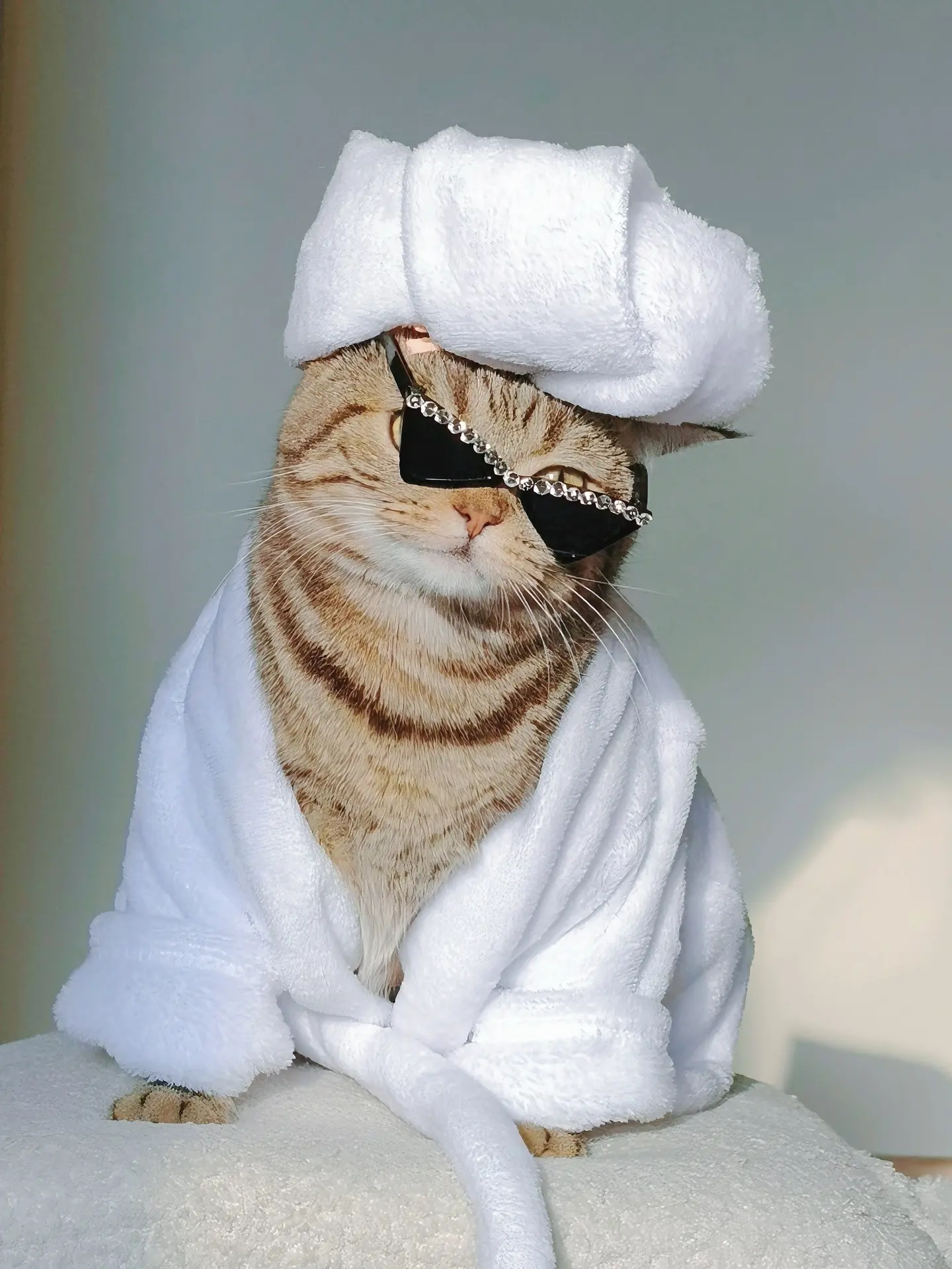 刚沐浴出来的小猫咪！好乖