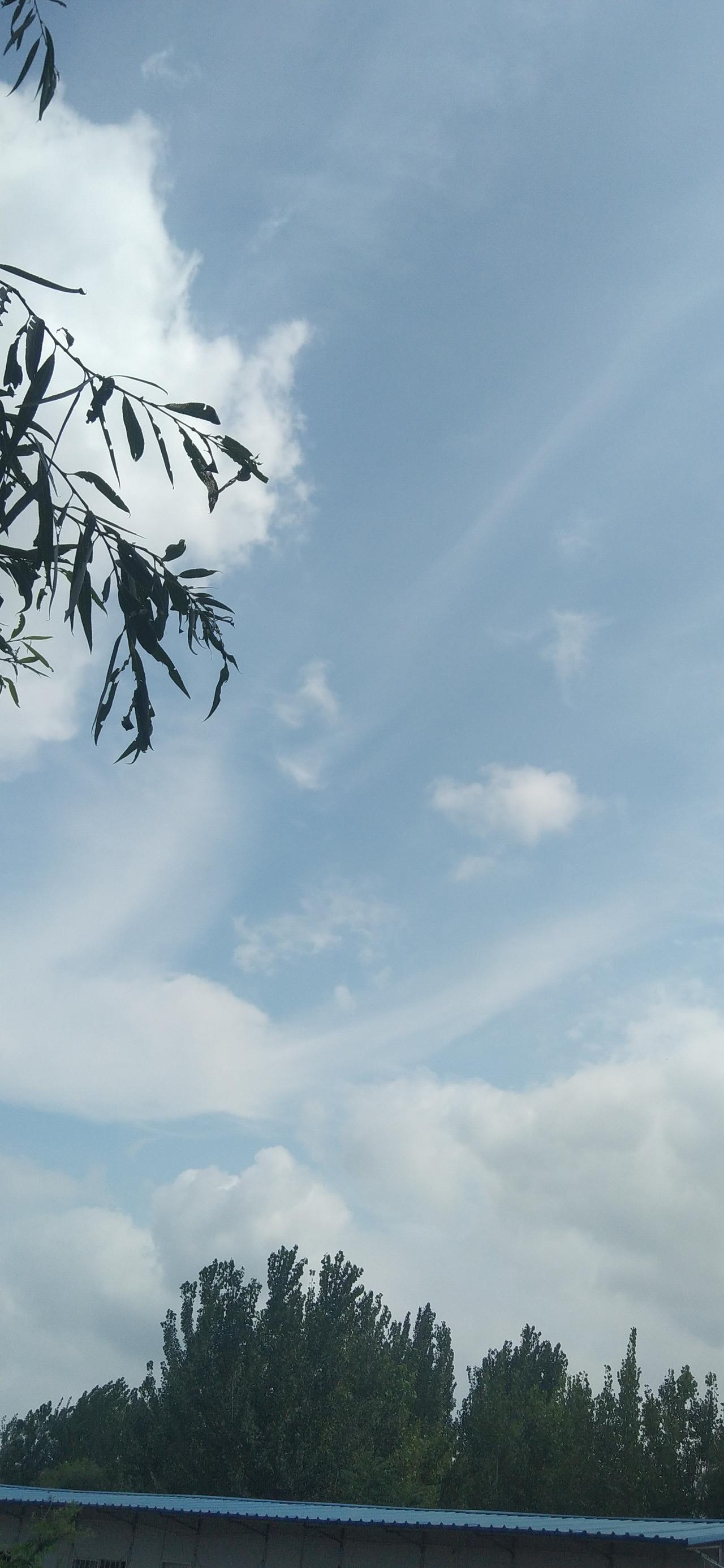 澄澈蓝天漫着朵朵白云，清风伴着绿意，别总困于屋内，多出门走走，拥抱大自然治愈的美